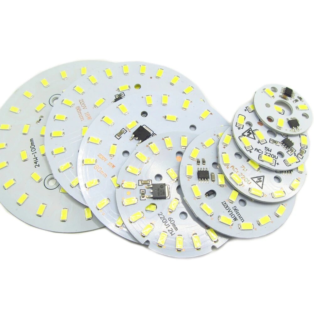 Светодиодная плата QINGYING SMD 5730 2-24 Вт белый/теплый белый 15W 80mm Тёплый белый Да