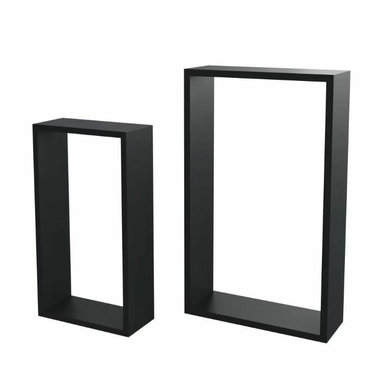 Набор настенных полок Spaceo 45x27 см/40x22 см МДФ цвет чёрный 2 шт