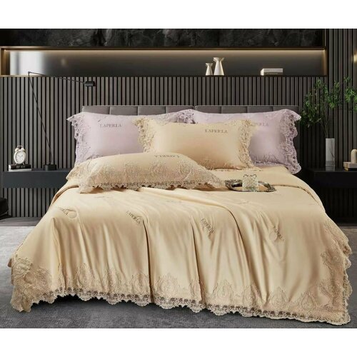 Комплект постельного белья с одеялом, La Perla, Сатин люкс, Евро, наволочки 50x70