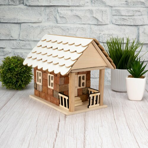 Домик, Деревянный конструктор, Развивающая игрушка из натурального камня туф