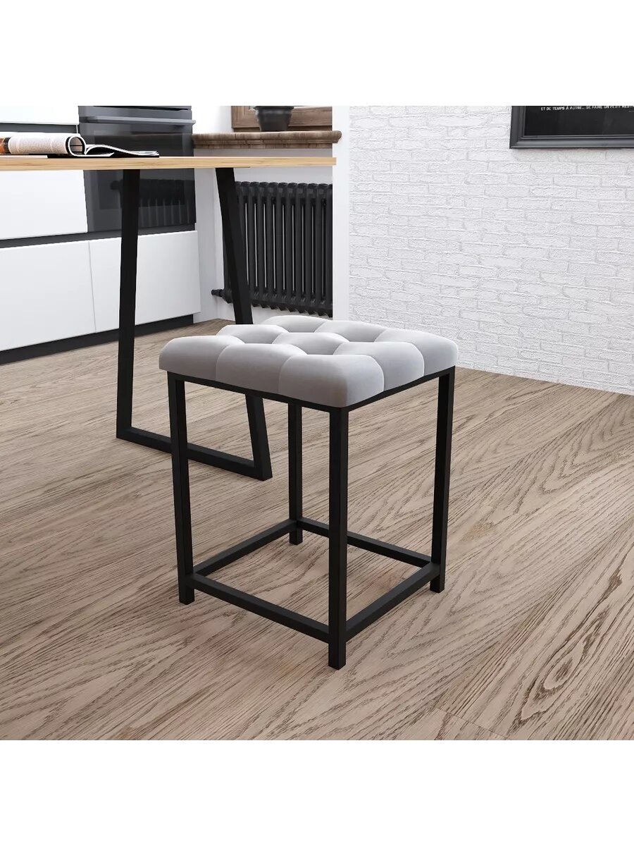 Табурет КМК Loft, мягкий, металлический каркас, 36 см x 36 см