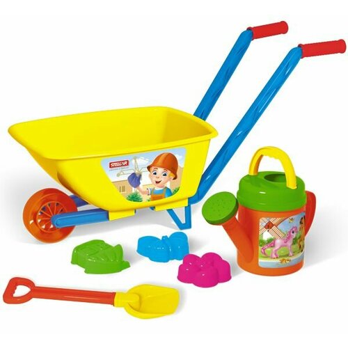 Песочный набор №130: тачка детская, лопата средняя, лейка 1 л