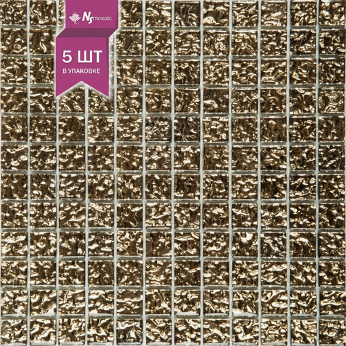 Изображение товара Мозаика стеклянная NSmosaic S-815, глянцевая золотая, 298х298 мм, упаковка 5 шт