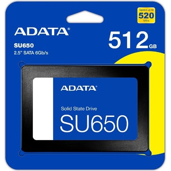 SSD-диск Adata SU650 ASU650SS-512GT-R, 512ГБ, 2,5", 3D NAND, TLC — фото 1