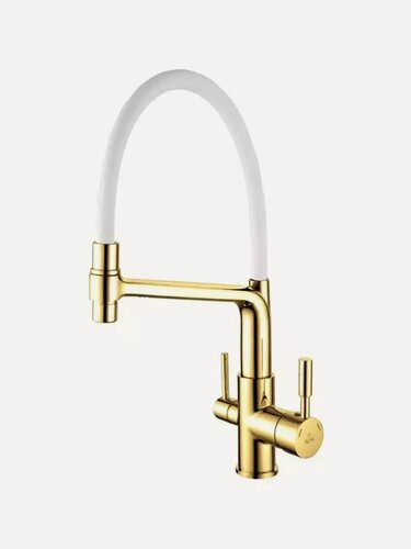 Изображение товара Смеситель для кухни с гибким изливом под фильтром, золото R658E