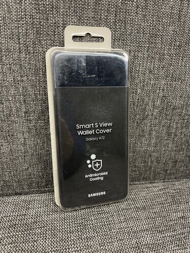 Изображение товара Чехол-книжка Smart S View Wallet Cover для смартфона SAMSUNG Galaxy A72, EF-EA725PBEGRU, черный