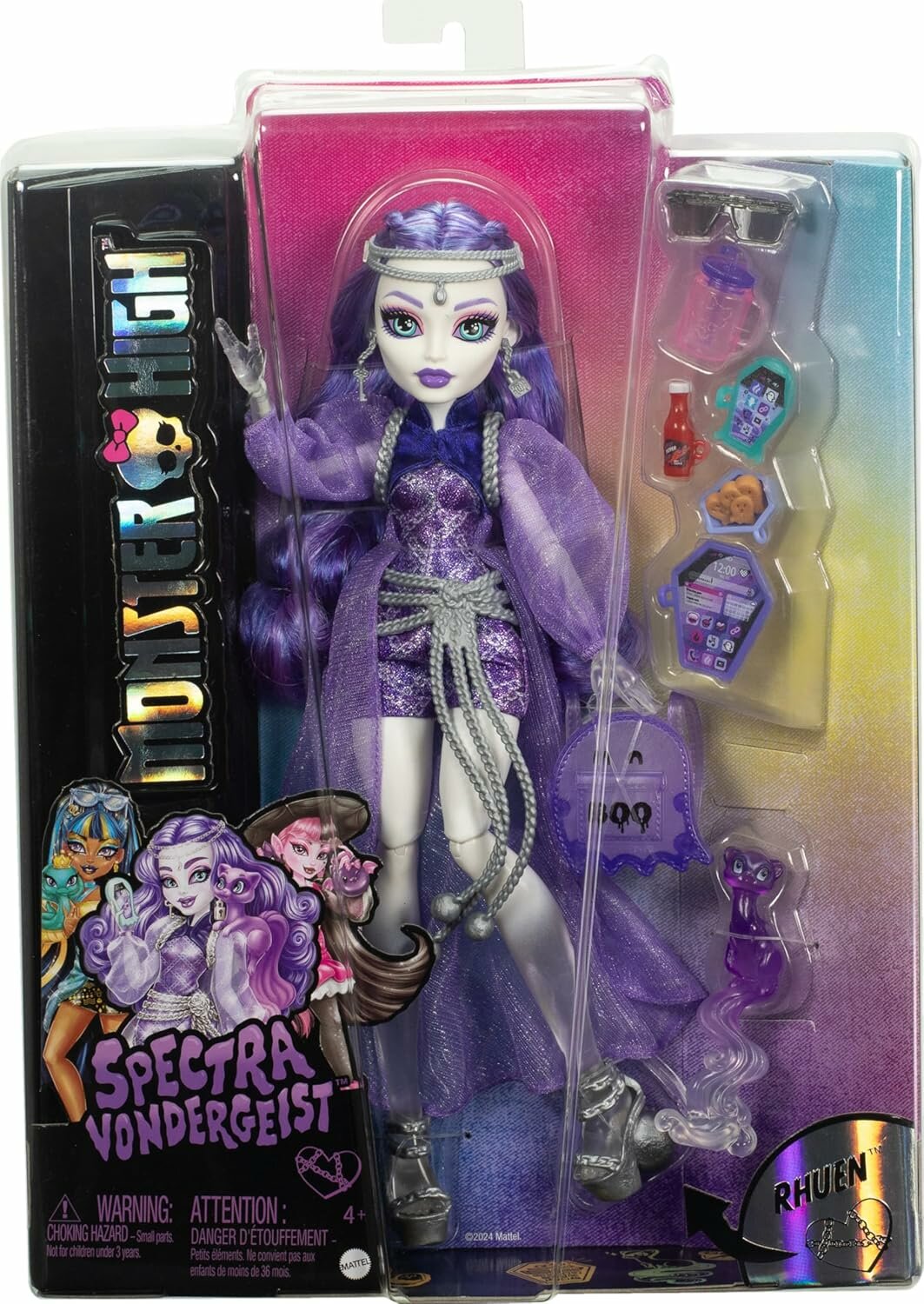 Кукла Monster High Спектра Вондергейст питомцем-хорьком Руэном и аксессуарами