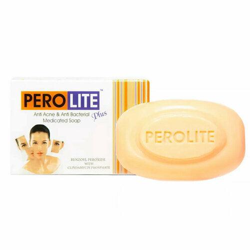 Антибактериальное очищающее мыло Перолайт Плюс от прыщей, угрей и черных точек, 75 гр