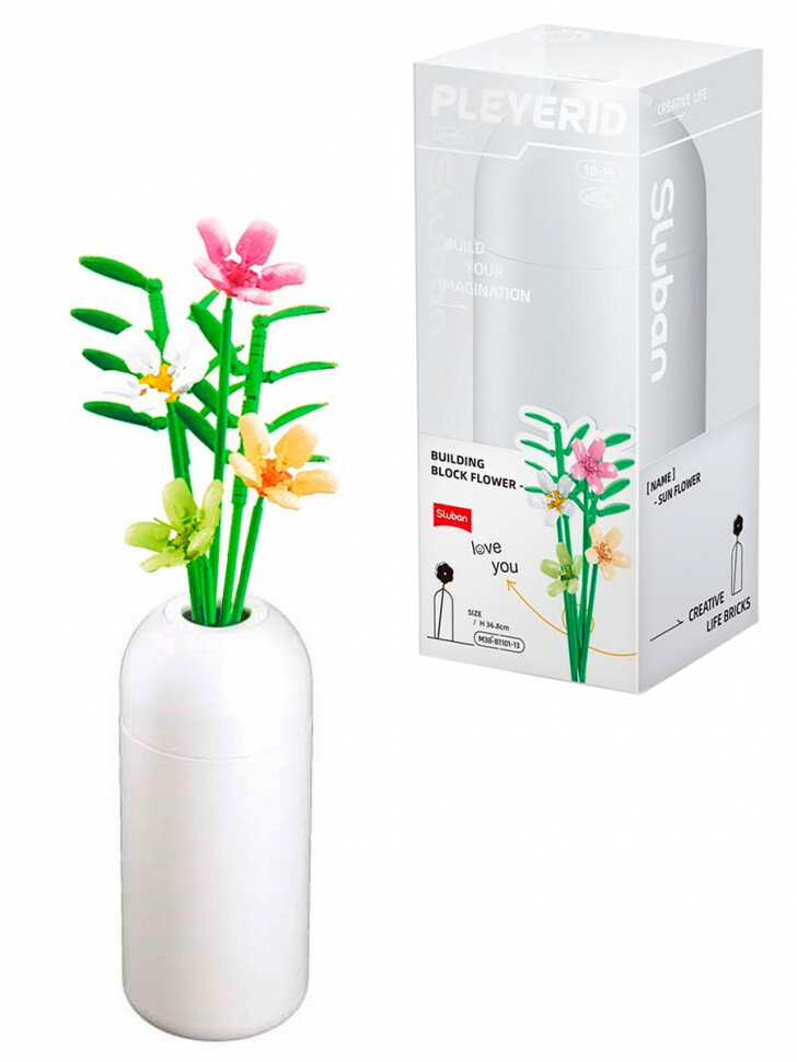 Конструктор Sluban Цветы в вазе: Фрезия M38-B1101-13