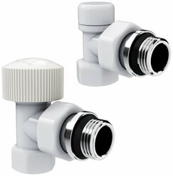 Набор термостатический угловой Royal Thermo Design 1/2"М30х1,5 (Белый)