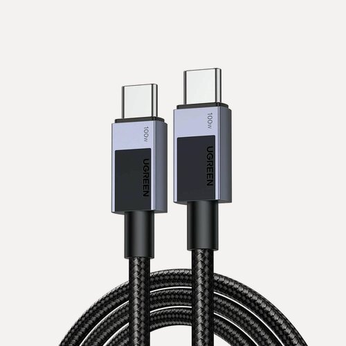 Изображение товара Кабель UGREEN L512 (45064) Type C 2.0 Male To Type C 2.0 Male 5A Data Cable. Длина: 2м. Цвет: черный