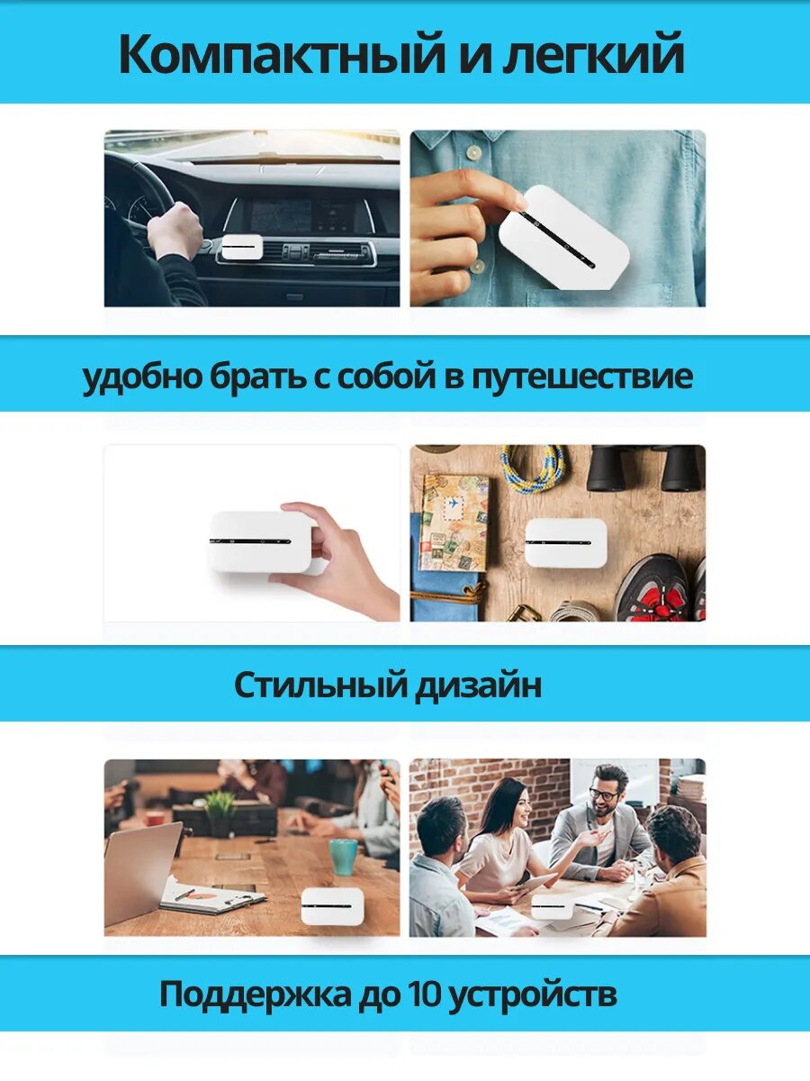 К; арманный Роутер модем Wi-Fi 4g с сим картой, переносной мини роутер — фото 1