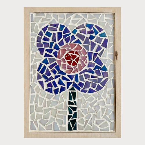 Изображение товара Подарочный набор для творчества и хобби, Мозаика из стекла, Поделка своими руками RASTEBINA, Медитативный бокс, Цветок