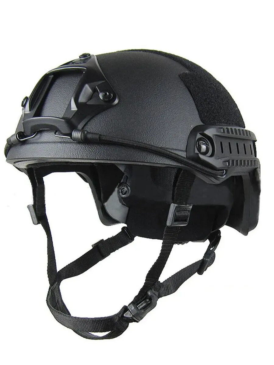 Липучка велкро на шлем тактический 9 элементов черный — фото 1