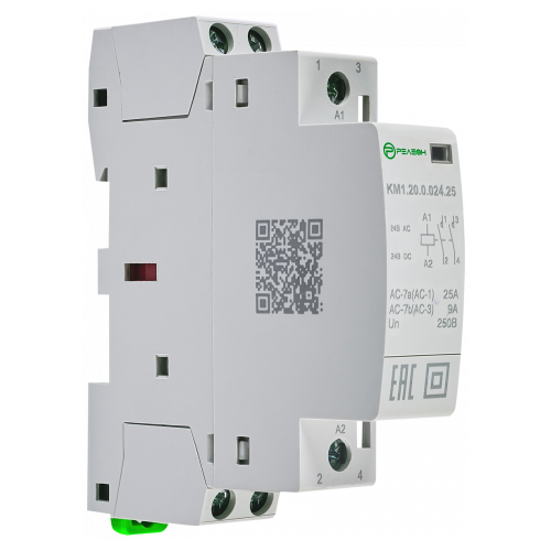 Модульный контактор 2НО контакта 25А; 24В AC/DC