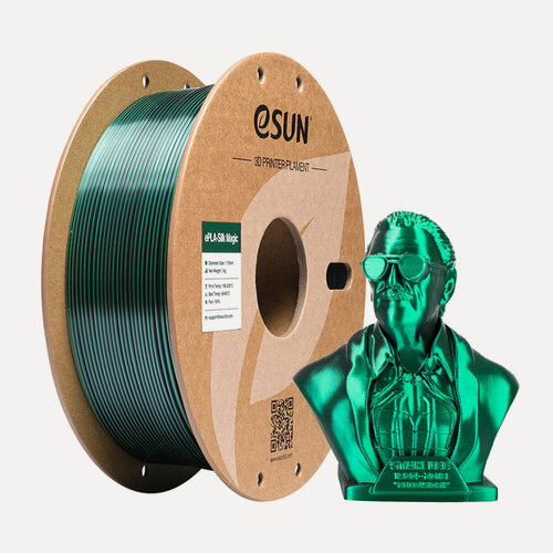 Изображение товара Филамент eSUN Silk-PLA Magic для 3D принтера, Черно-зеленый 1 кг.