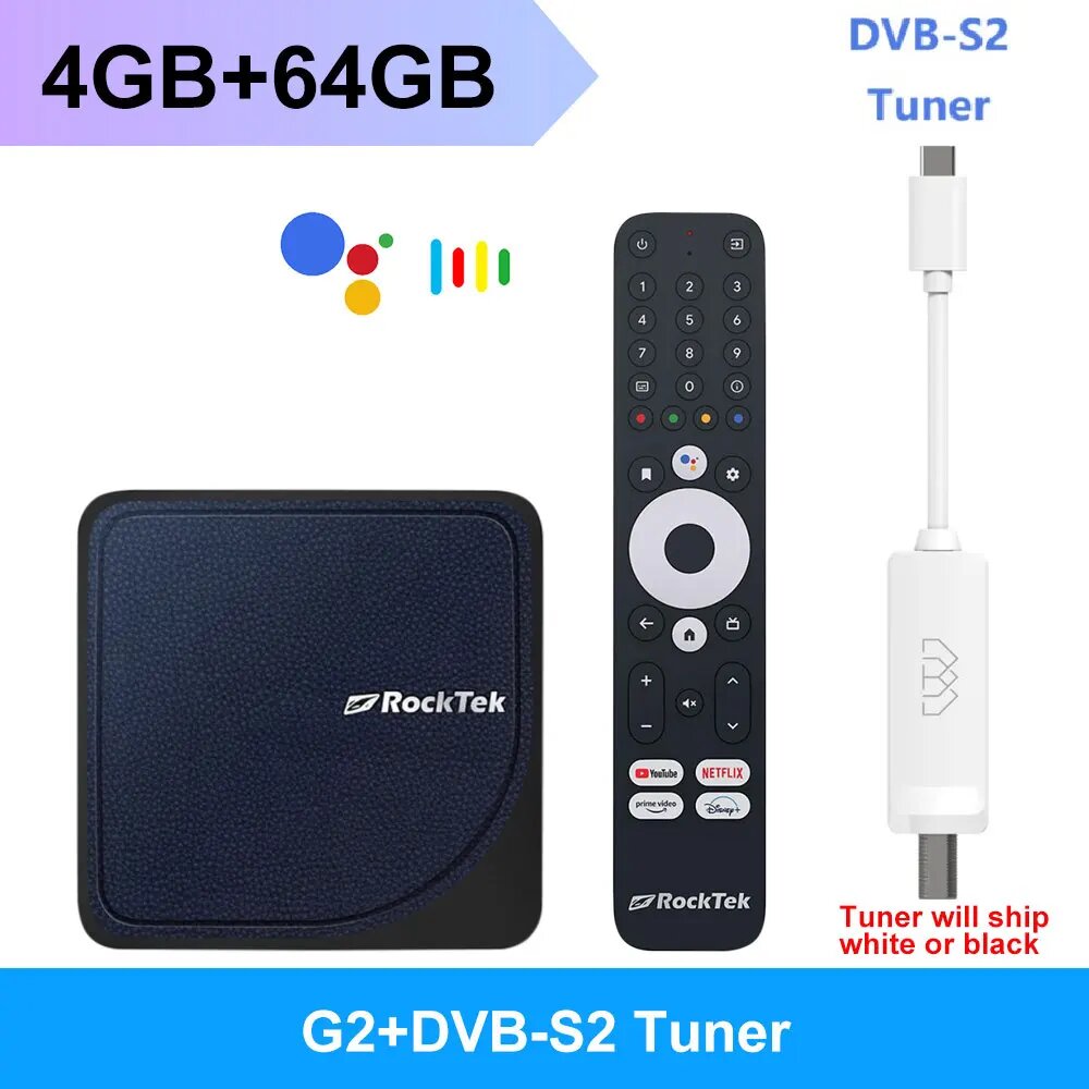 ROCKTEK G2 Android TV Box 4/64Gb Американская вилка, 4G64G S2