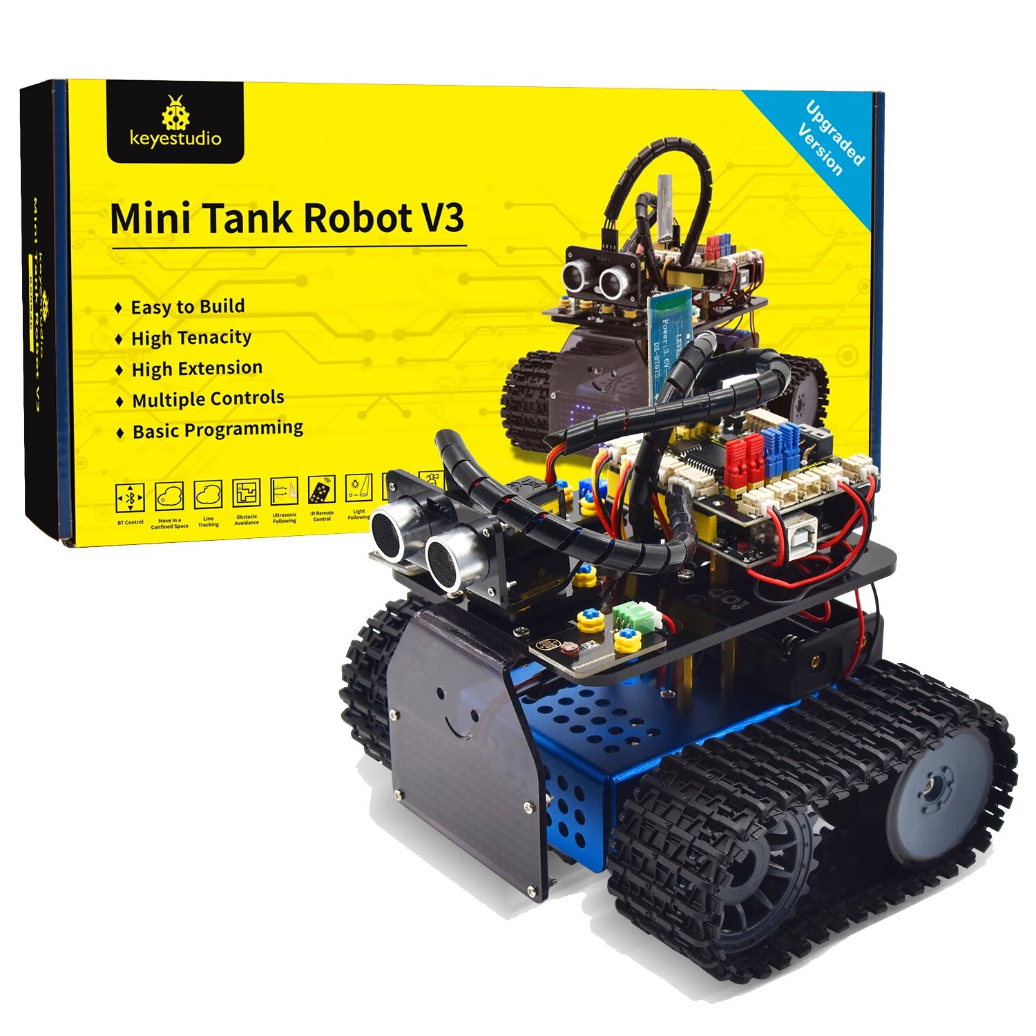 Keyestudio Tank Robot V3.0, V3.0 Tank Upgraded