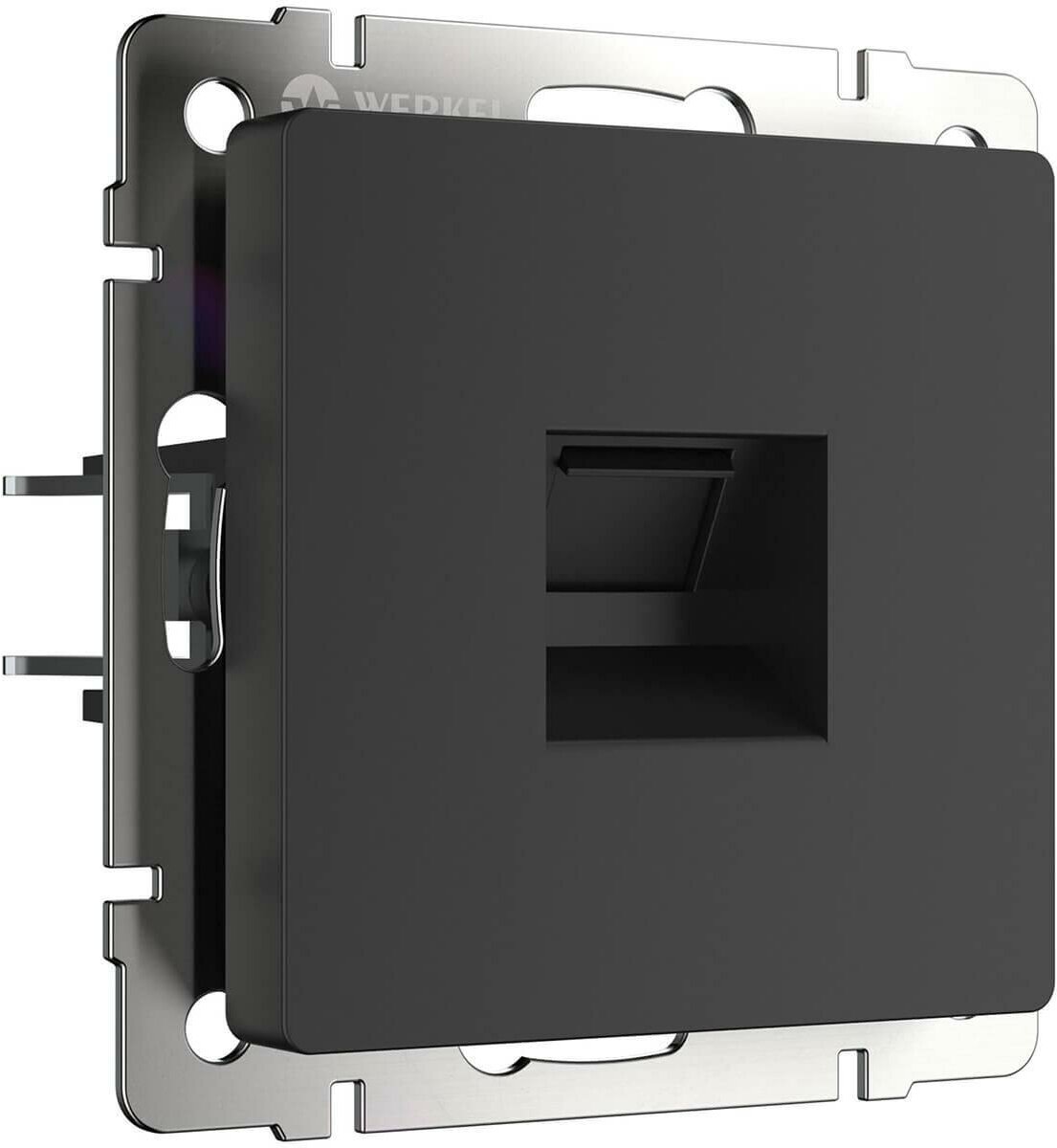 Телефонная розетка Werkel RJ-11 черный матовый WL08-RJ-11 4690389054242