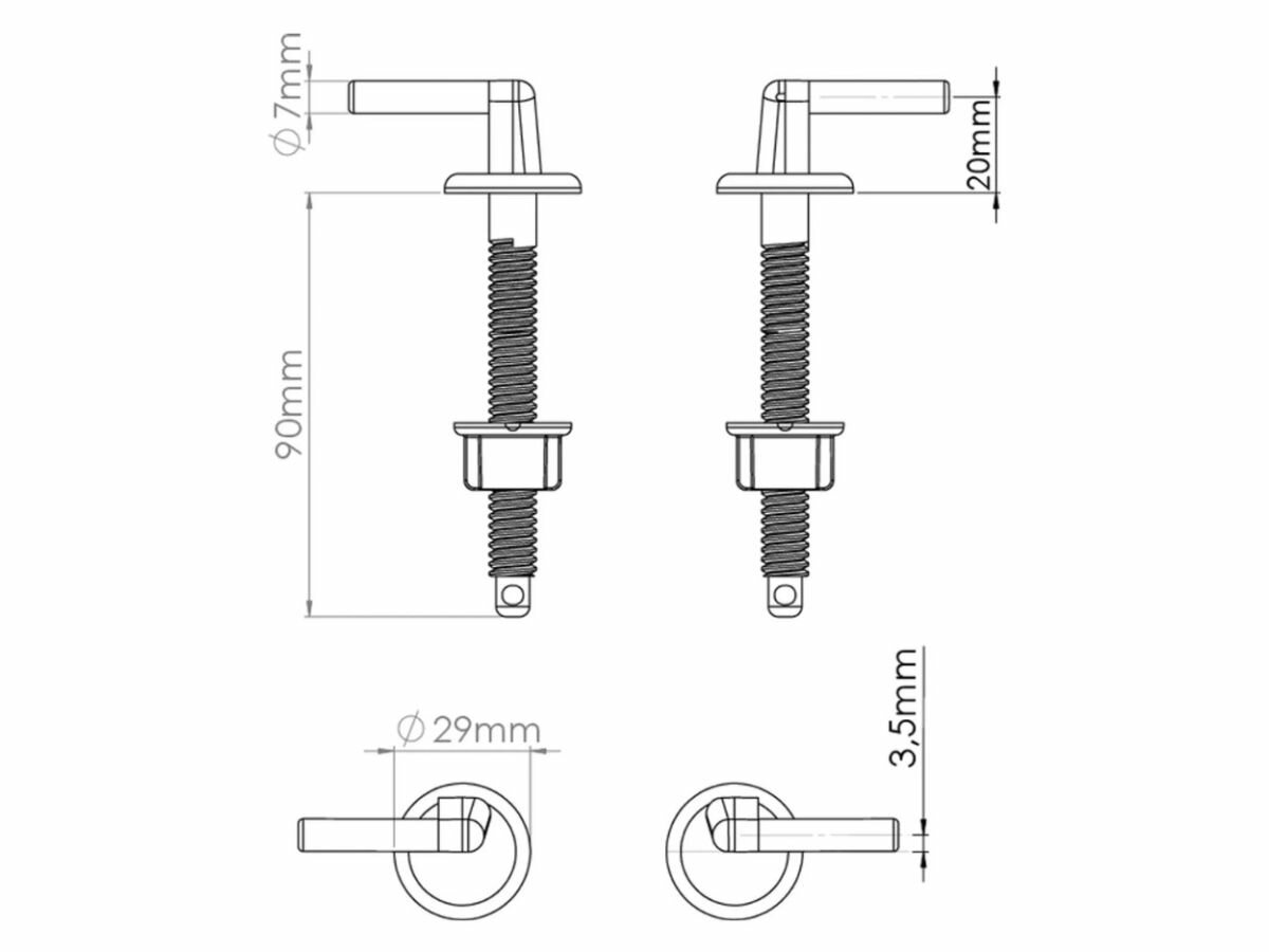 Крепеж для сиденья унитаза AV ENGINEERING пластик (AVE129706) — фото 1