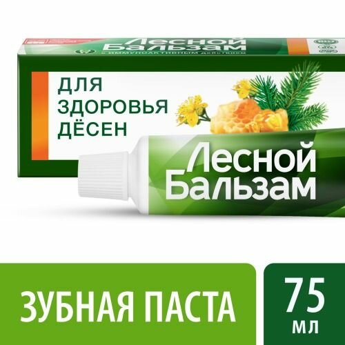 Зубная паста Лесной бальзам Профилактическая, с экстрактами прополиса и зверобоя, на отваре трав, 75 мл (34481491)