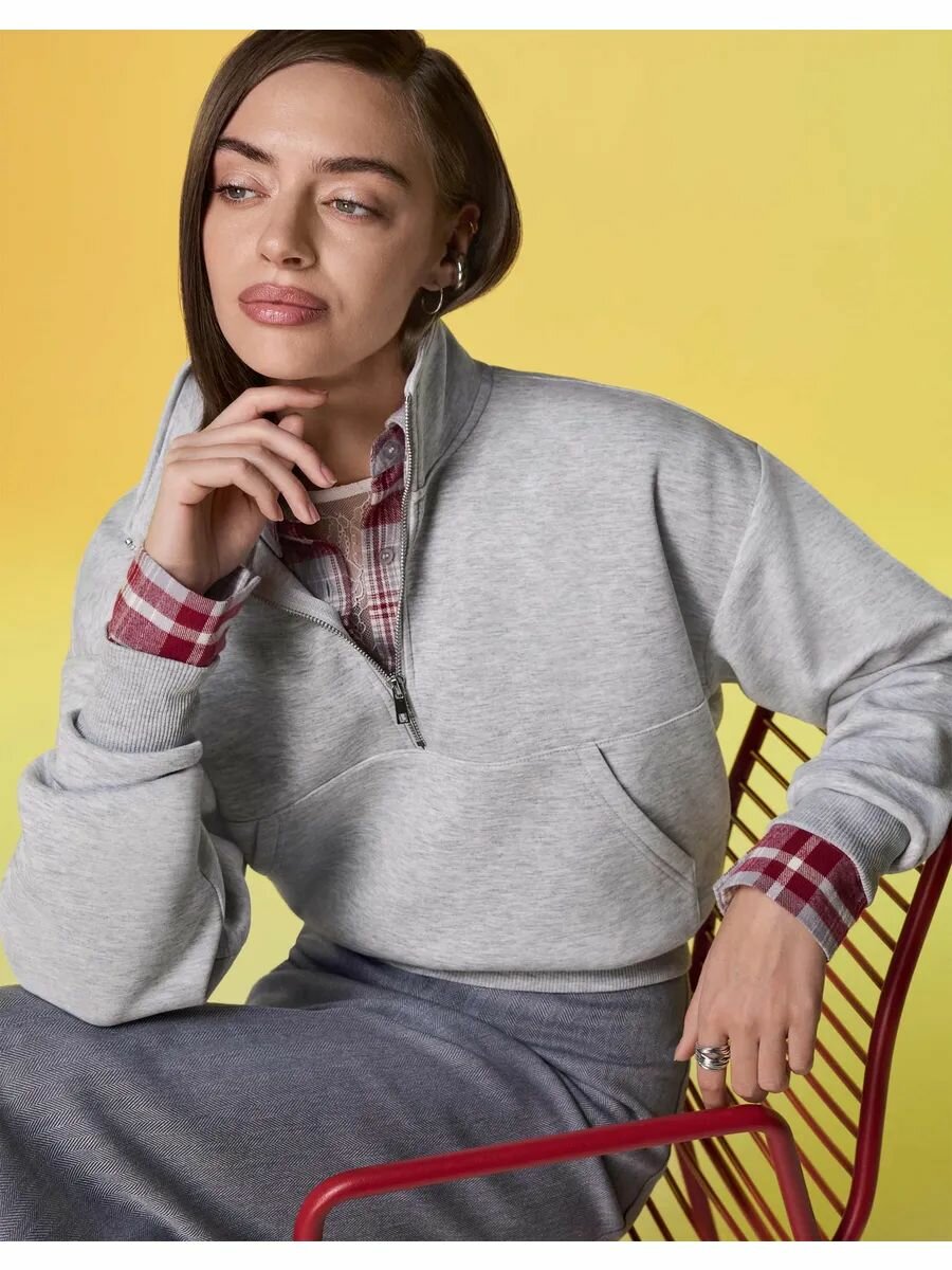 Свитшот Gloria Jeans, размер S (40-42), , серый