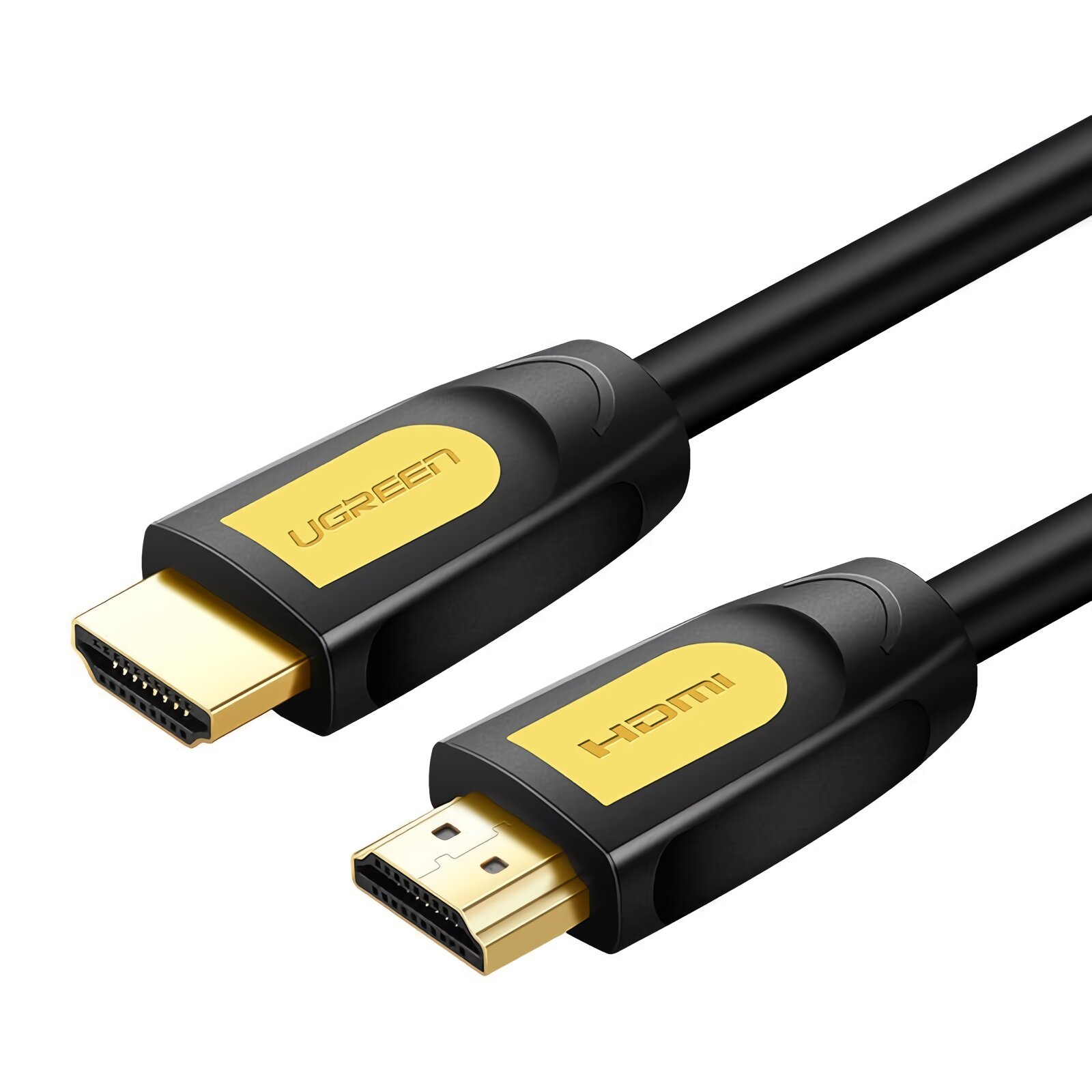 Кабель Ugreen HD101-10129 HDMI 2.0 to HDMI 2.0 силиконовый круглый, 2m, Black-Yellow