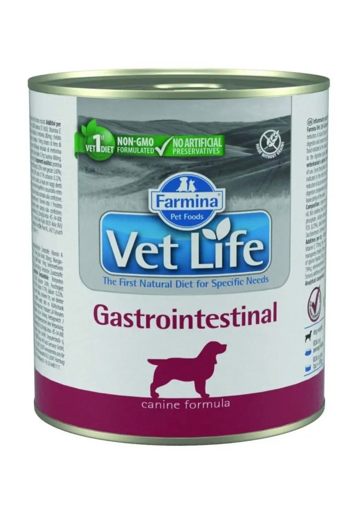 Изображение Farmina Консервы Vet Life Dog Gastro-Intestinal при заболеваниях ЖКТ для собак 300г (6шт)