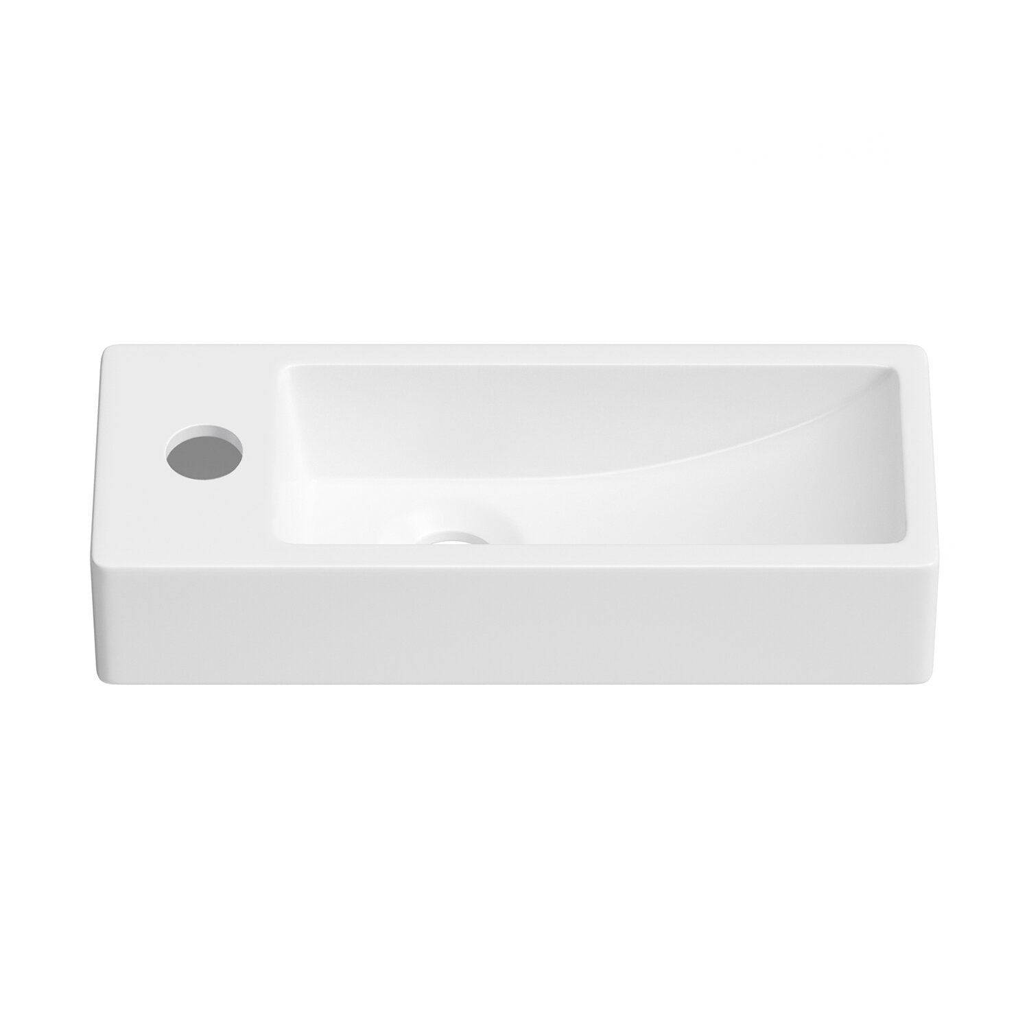 Подвесная или накладная раковина в ванную комнату Lavinia Boho Bathroom Sink 33311019  прямоугольная раковина  ширина умывальника 38 см  цвет глянцевый белый