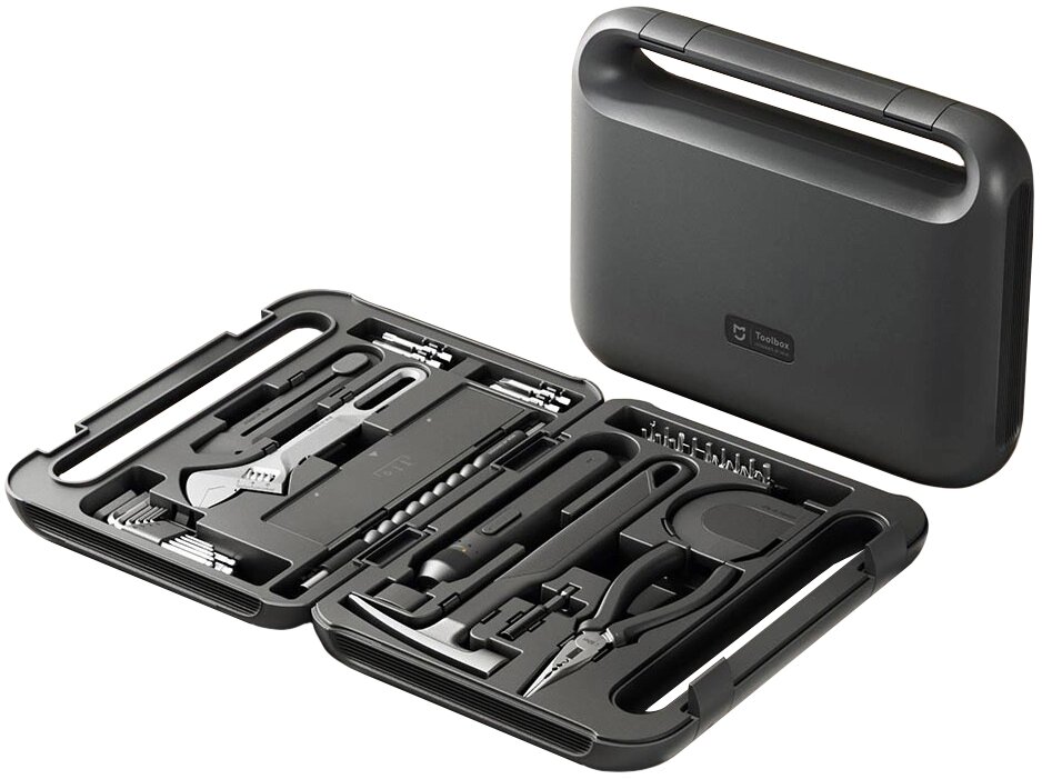 Картинки Набор инструментов Xiaomi Mijia Toolbox, CN, 12 предметов, 22 биты, темно-серый