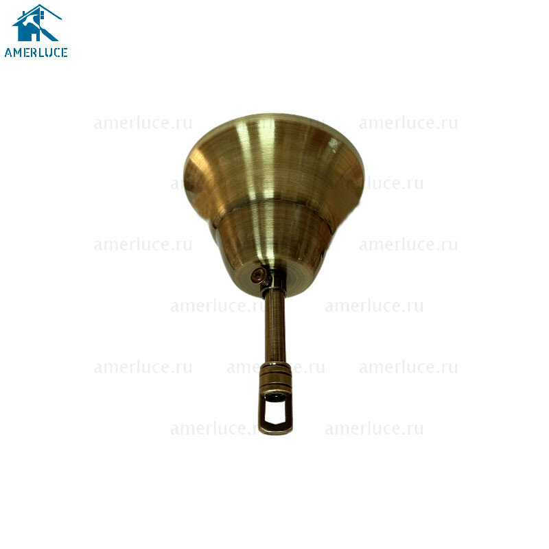 Чаша из стали для подвесных светильников и люстр на крюк в комплекте с трубкой и бугелями цвет антик диаметр 97 мм