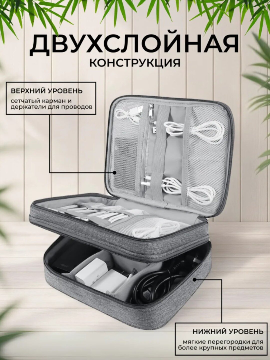 Сумка органайзер для хранения проводов — фото 1