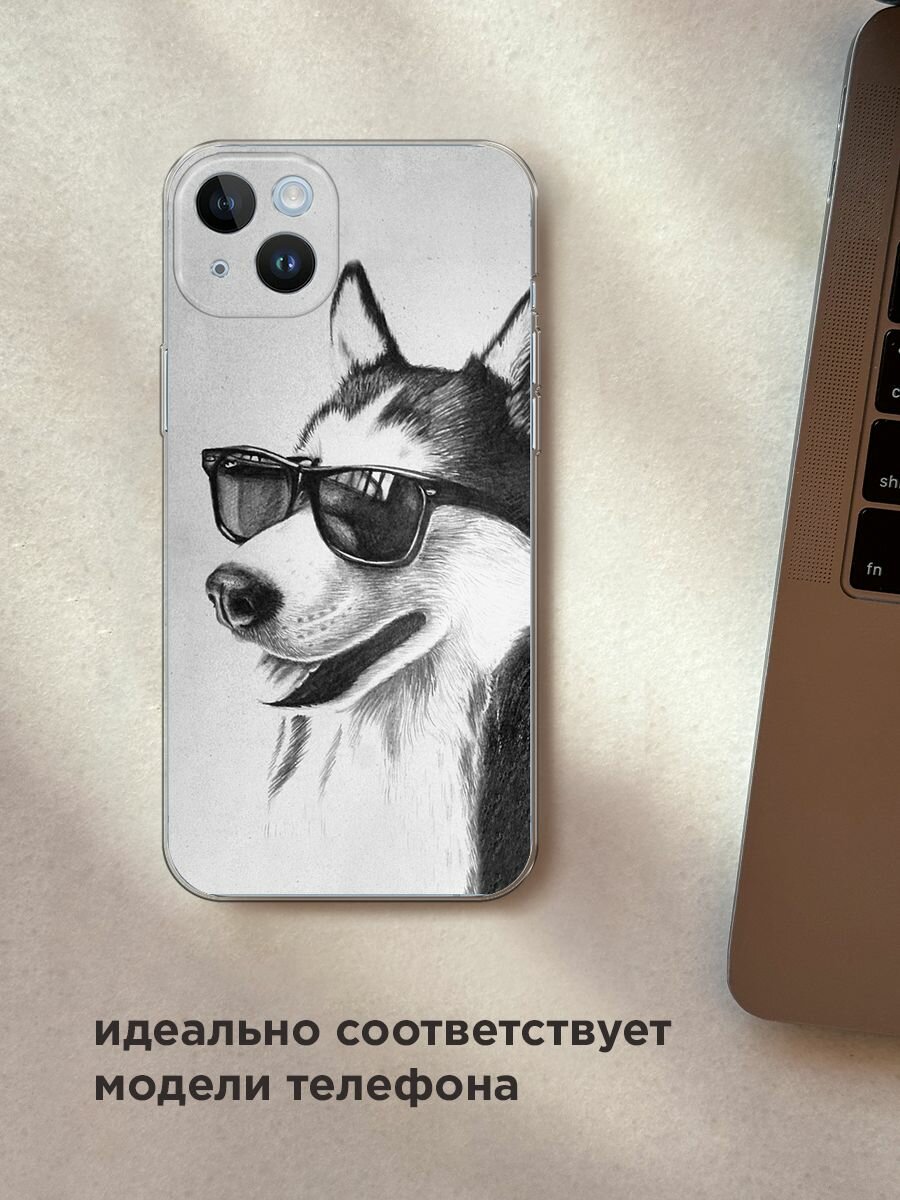 Чехол на Apple iPhone 14 Plus / Айфон 14 Плюс с принтом "Крутой Хаске" — фото 1