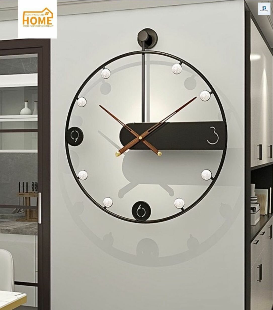 Часы настенные Revati 60 см. Часы металлические интерьерные.