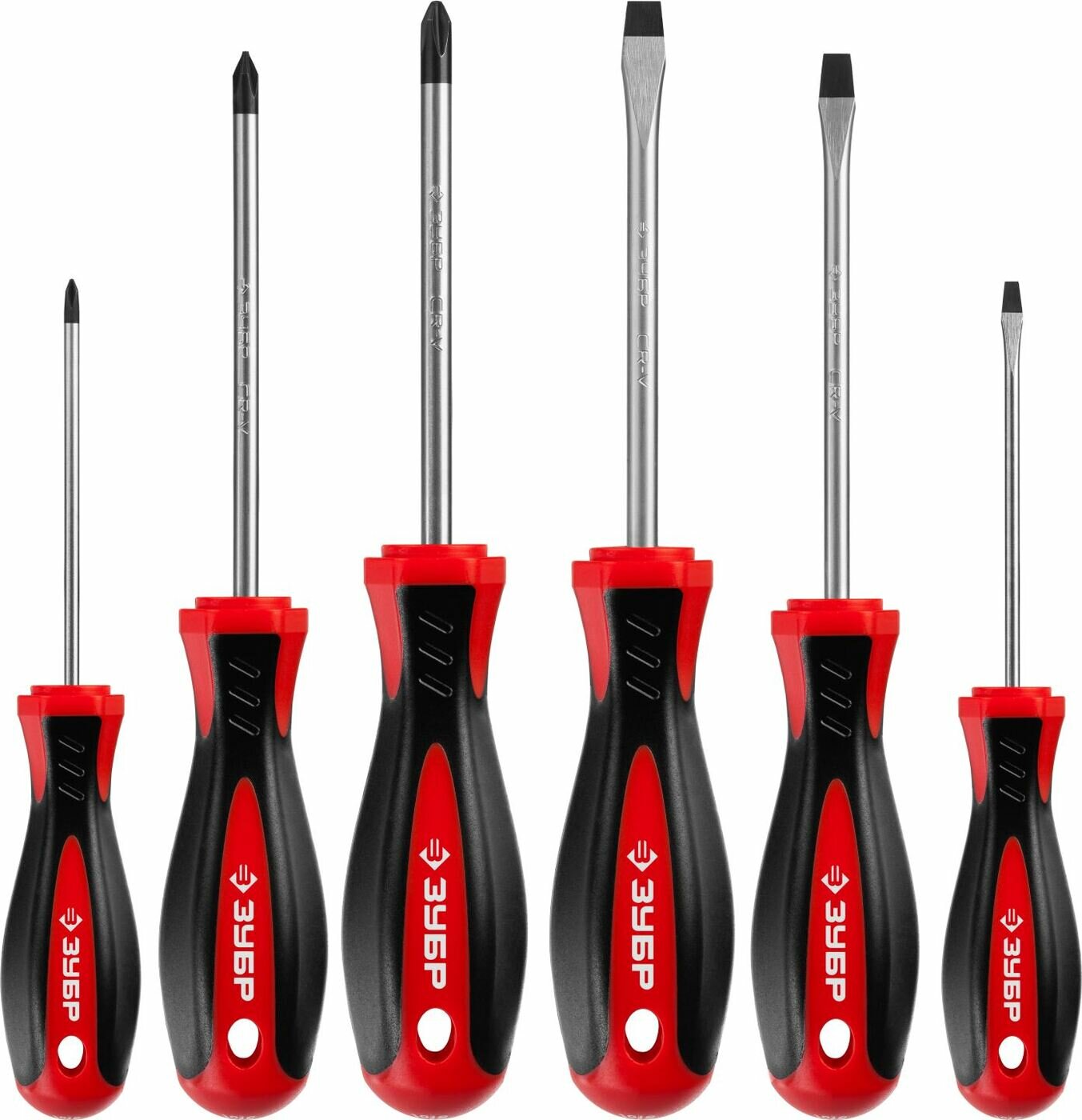 Набор отверток ЗУБР Мастер-6, 6 предметов, CrV, 100 мм