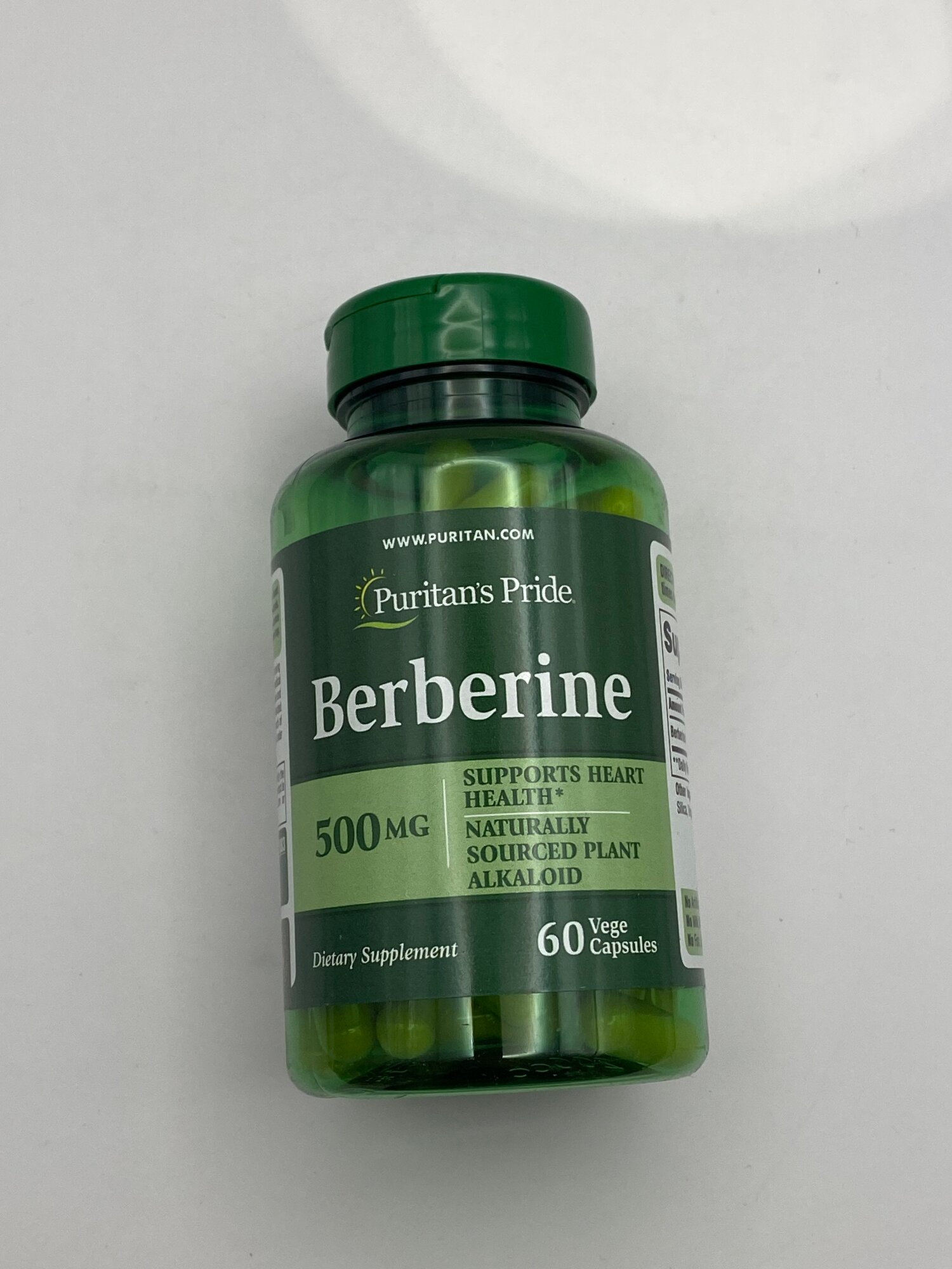 Берберин Puritans Pride Berberine 500 мг, поддержка энергии и тонуса, 60 капсул — фото 1