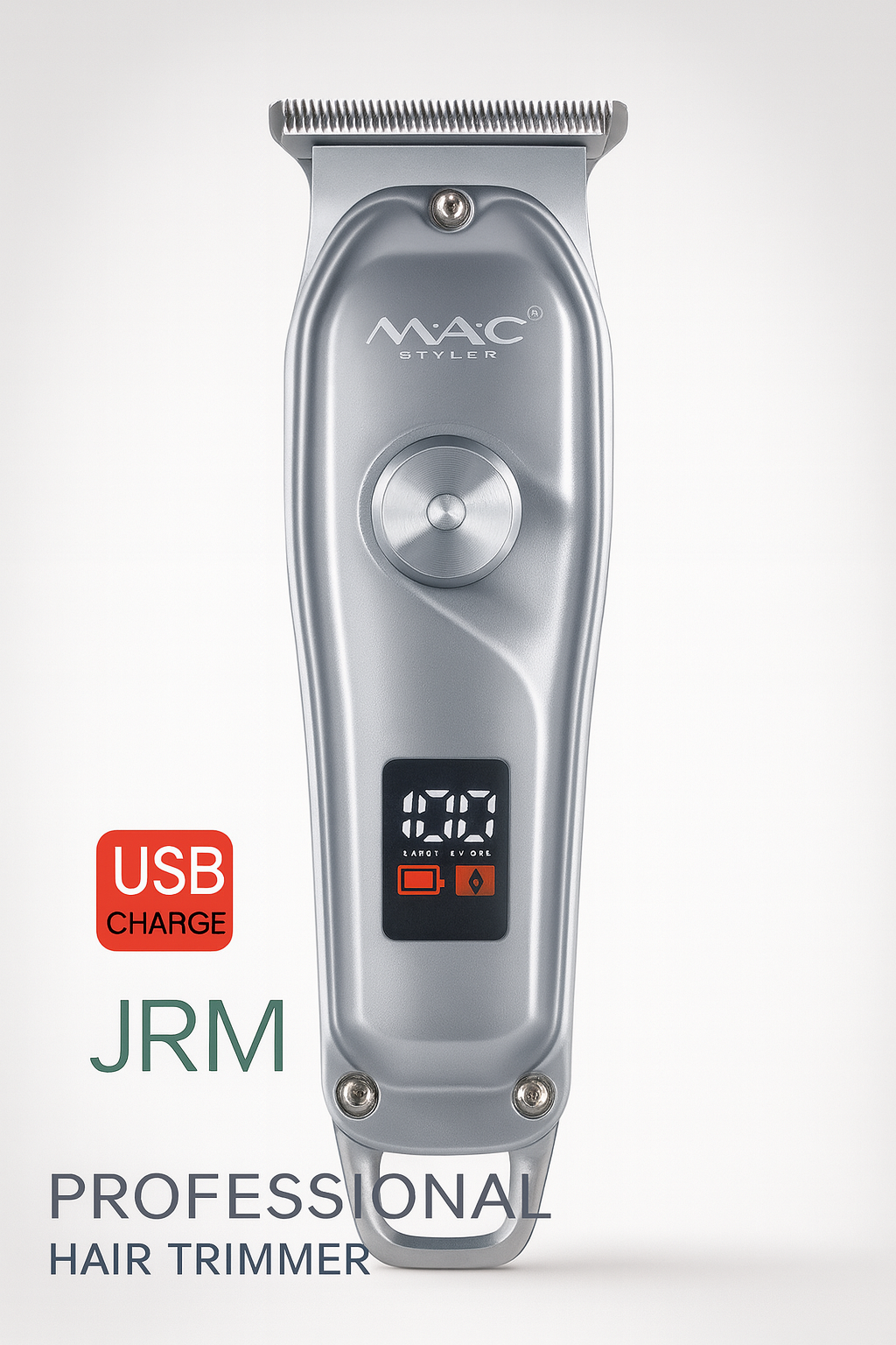 Профессиональная машинка для стрижки волос MAC Styler MC-072 с зарядкой от USB и светодиодным дисплеем