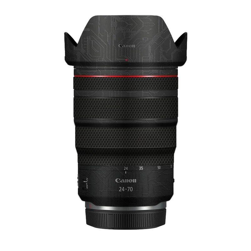 Защитная пленка для объектива Canon RF 24-70mm F2.8 USM с черным узором цепи, 3M клей