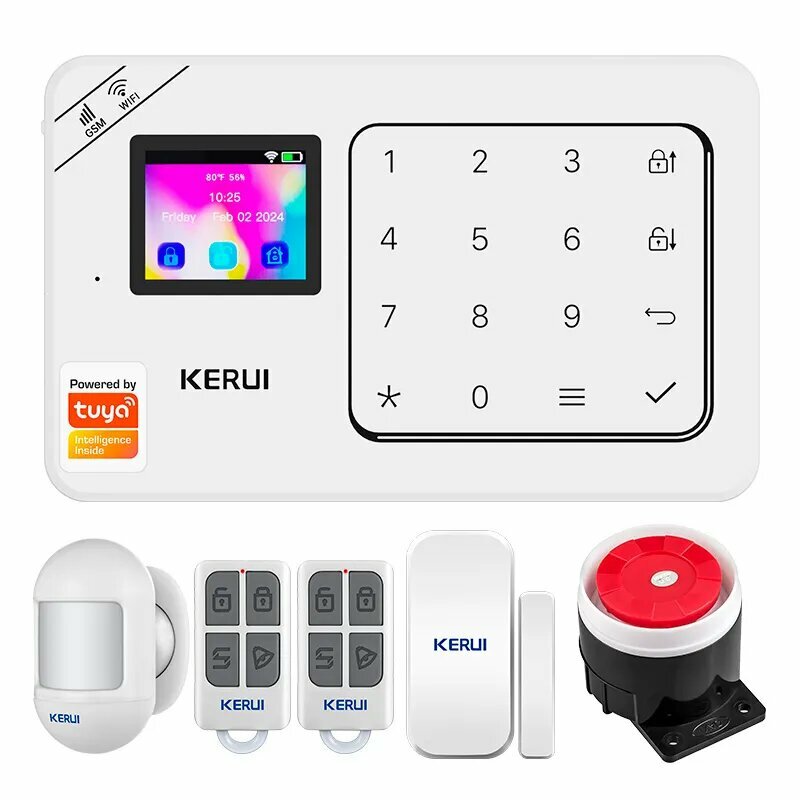 KERUI New W181 WiFi Tuya APP Беспроводная домашняя охранная сигнализация охранная система Alexa + Google