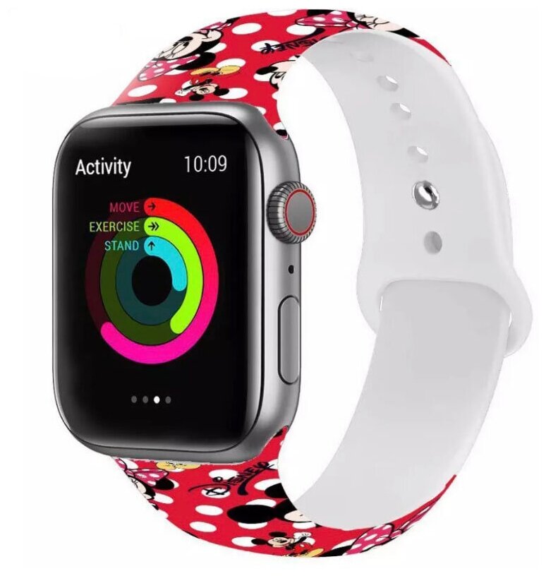 Силиконовый ремешок для Apple Watch 38/40/41 Микки Маус