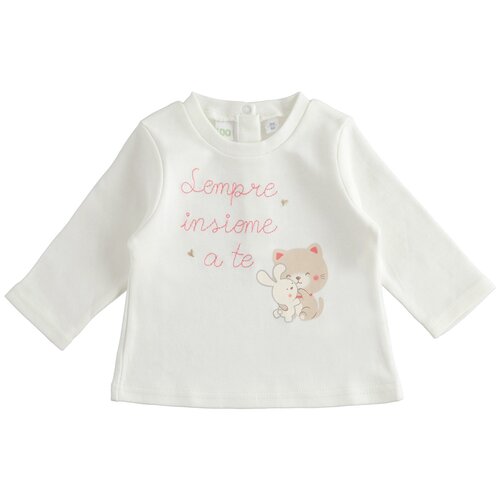 фото Лонгслив для малышей ido, размер 18, цвет кремовый,розовый