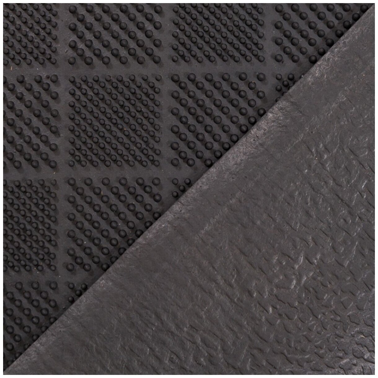 Коврик придверный SunStep Ромбики, резиновый, 40 x 60 см, черный - фотография № 4