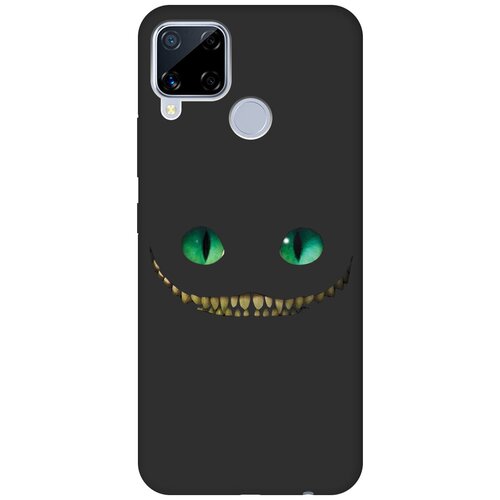 Матовый Soft Touch силиконовый чехол на realme C15, C25, Рилми С15, С25 с 3D принтом Cheshire Cat черный матовый soft touch силиконовый чехол на realme c15 c25 рилми с15 с25 с 3d принтом grand wolf черный