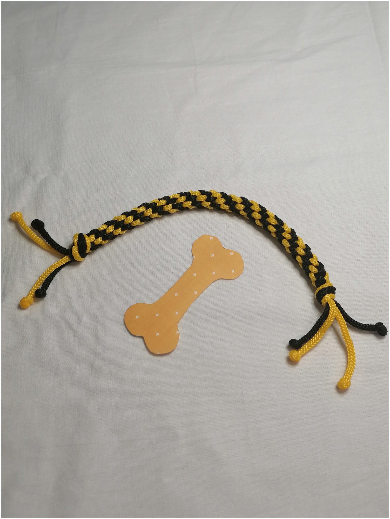 Игрушка для мелких пород собак и кошек "Канатик-Кусатик" 20 см, черно-желтый