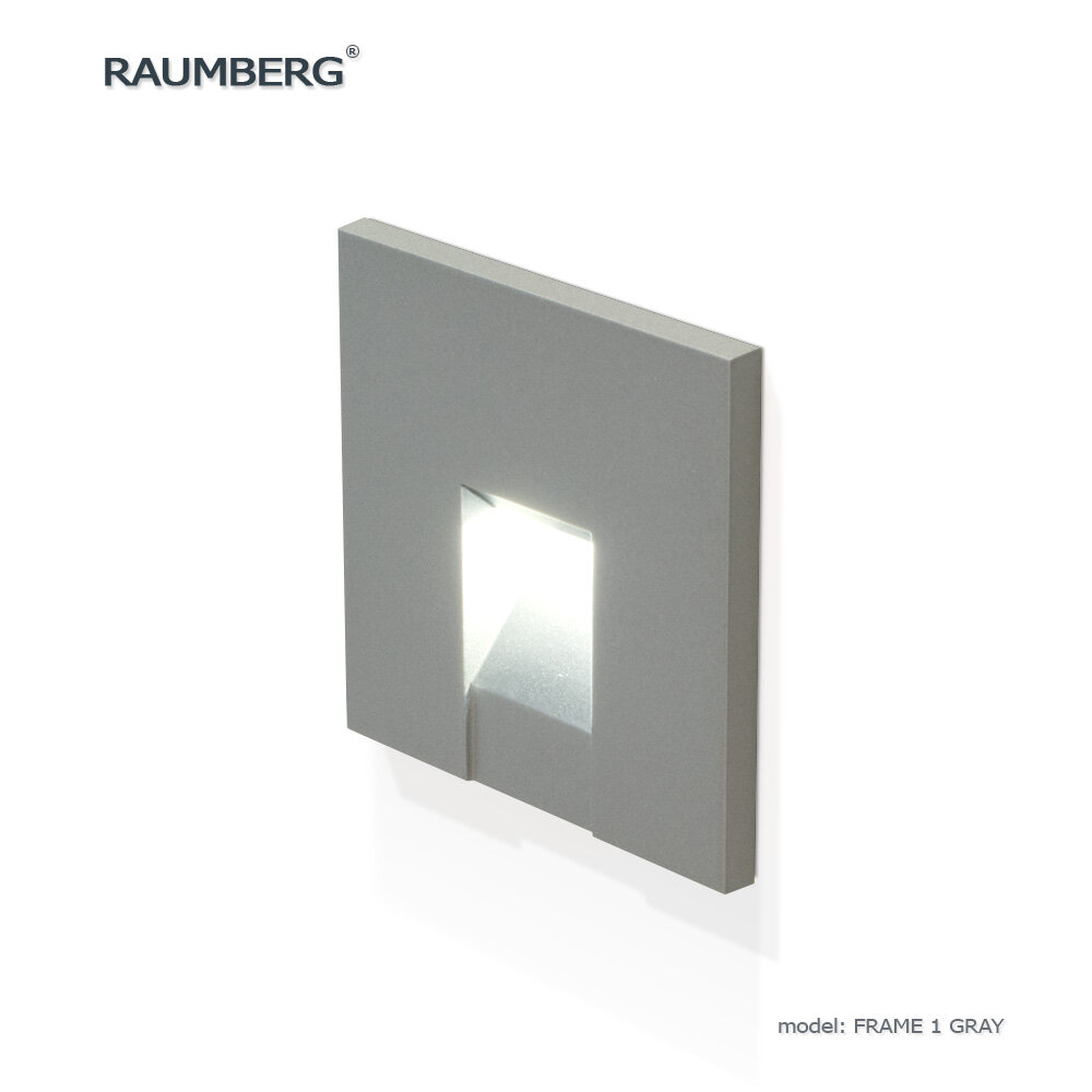 Настенный светильник RAUMBERG Frame 1 Gray с серебристой накладкой