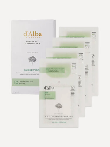 Изображение товара D'Alba Успокаивающая двойная маска для лица White Truffle Double Mask Pack (Calming) 4шт (набор)