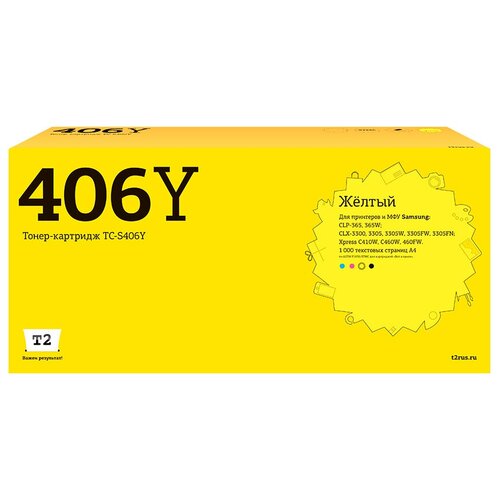 картридж pl clt y406s для принтеров samsung clp 360 clp 365 clx 3300 clx 3305 clp 365w clx 3305w clx 3305fw clx 3305fn xpress c410 c410w c460w c460fw clp 368 c410 c460 yellow 1000 копий profiline Картридж CLT-K406S желтый для Samsung CLP 360/ CLP 365/ CLP 365W