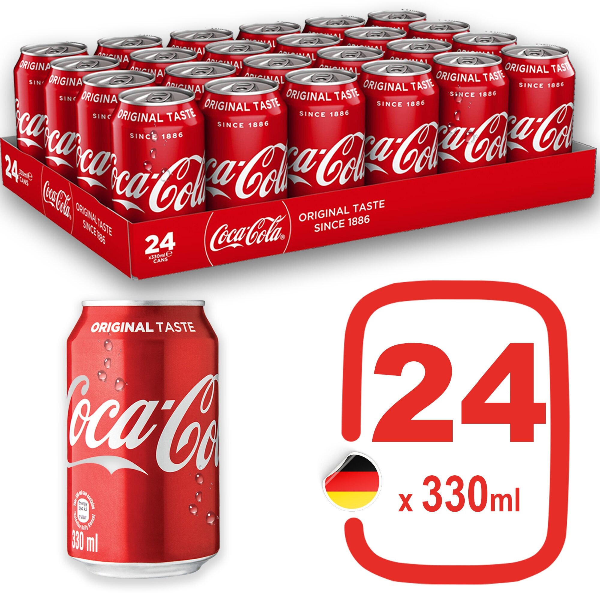 Газированный напиток Coca-Cola уп 24 шт ж/б 300 мл
