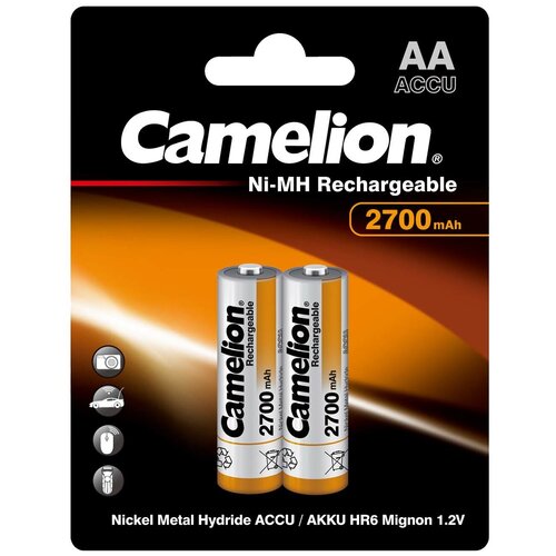 Аккумулятор бытовой Camelion R6 AA BL2 NI-MH 2700mAh аккумулятор gp r6 aa ni mh 2700mah bl2 упаковка 2 шт