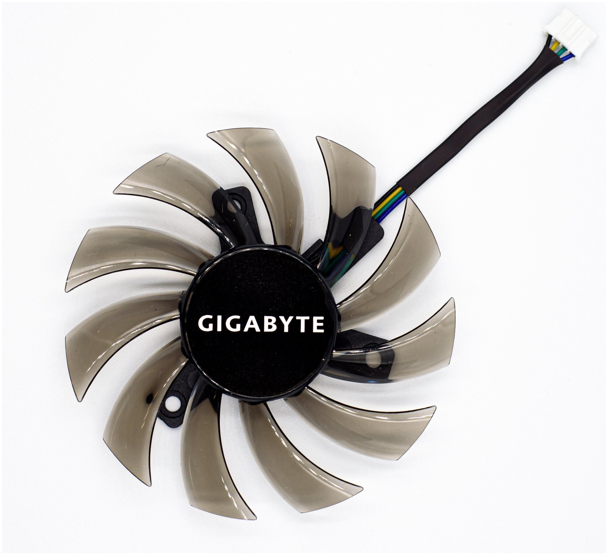 Вентилятор для видеокарты Gigabyte 75мм T128010SU, 4-pin мама, прозрачный